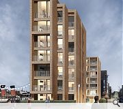 The seven storey blocks take their cue from surviving fragments of the Citadel of Ayr