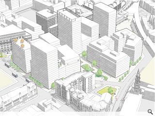 Enlarged public square to command St Enoch East masterplan 