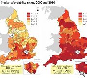 median affordability ratios, 2000 and 2010