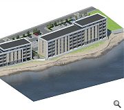 Planned additions to the waterfront include this 59 home apartment block by Norr