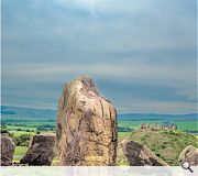 Excavated earth and boulders were used to sculp the monumental piece