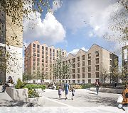 A central square will have open aspects toward Anderston Quay