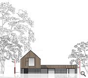 The house is split between a single and double storey elements