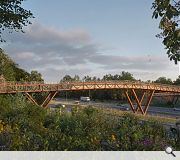 Useful Studio Architects and Expedition Engineering are pursuing a modular truss bridge that re-uses steel materials and adopts an industrial process for repeatability and efficiency