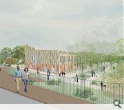 A haphazard Argeton terracotta panel facade made of natural clay has been specified