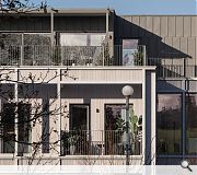 Outdoor terraces offer elevated views of the giant construction site