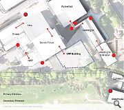 A diagram showing the relationship of the new facility to the existing estate