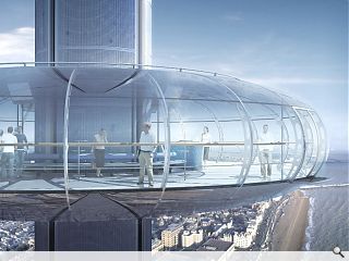 Brighton’s i360 tower takes shape