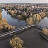 Worcester 'hockey stick' bridge goes with the flow