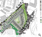 A block of flats will mark the entrance to the development off Neilston Road