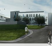 Coloured cladding will highlight the public face of the new care centre