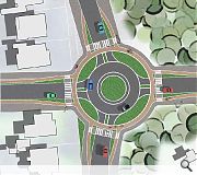 Alternatively a roundabout could be delivered which would take up more land but minimise delays to traffic