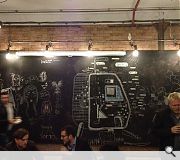 The Doodle Bar sits at the centre of the anarchic complex and encourages patrons to draw on its walls to create a constantly changing backdrop