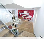 A hi spec interior includes oak floors, quartz worktops and feature staircase