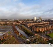 Higher levels offer views across the city to the Campsie Fells