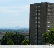 Landmarks as far apart as Ben Lomond and Tinto can be clearly seen from the top of Roystonhill