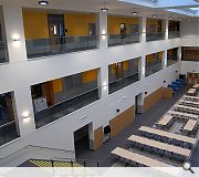 A full height atrium doubles as a central meeting point