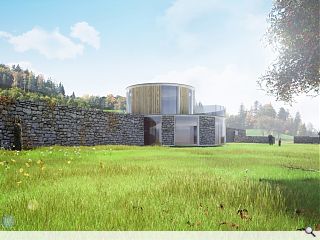 Roundhouse off-grid nol energi memamerkan lekuknya : Juni 2022 : Berita : Arsitektur dalam profil lingkungan bangunan di Skotlandia