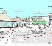 Public realm enhgancements are planned for Falcon Square