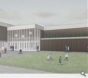 A redesigned entrance to the Oak Mall will face the town hall