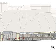 Scheme massing will be broken down to frame views of the castle