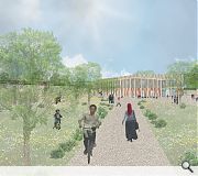 A south facing colonnade will enhance the setting of the park