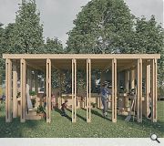 The community classroom has been conceived as an outdoor learning space