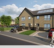 Blue and buff brick will be utilised with areas of aluminium cladding