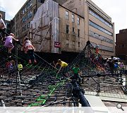 The live-art piece brought some much needed colour to a decrepit corner of the city centre