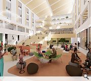 A spacious atrium would present a new face of the college to Dundee