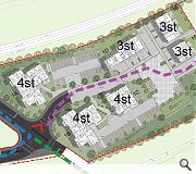 40 flats and 9 townhouses are included in the plans