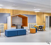 Generous access routes double as breakout areas