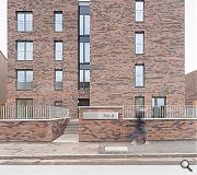 Terraced housing fronts onto a shared space